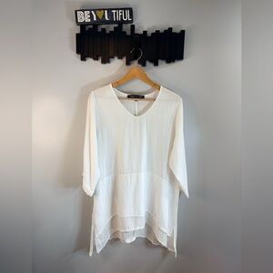 Willow Tree White Layered V-Neck Tunic